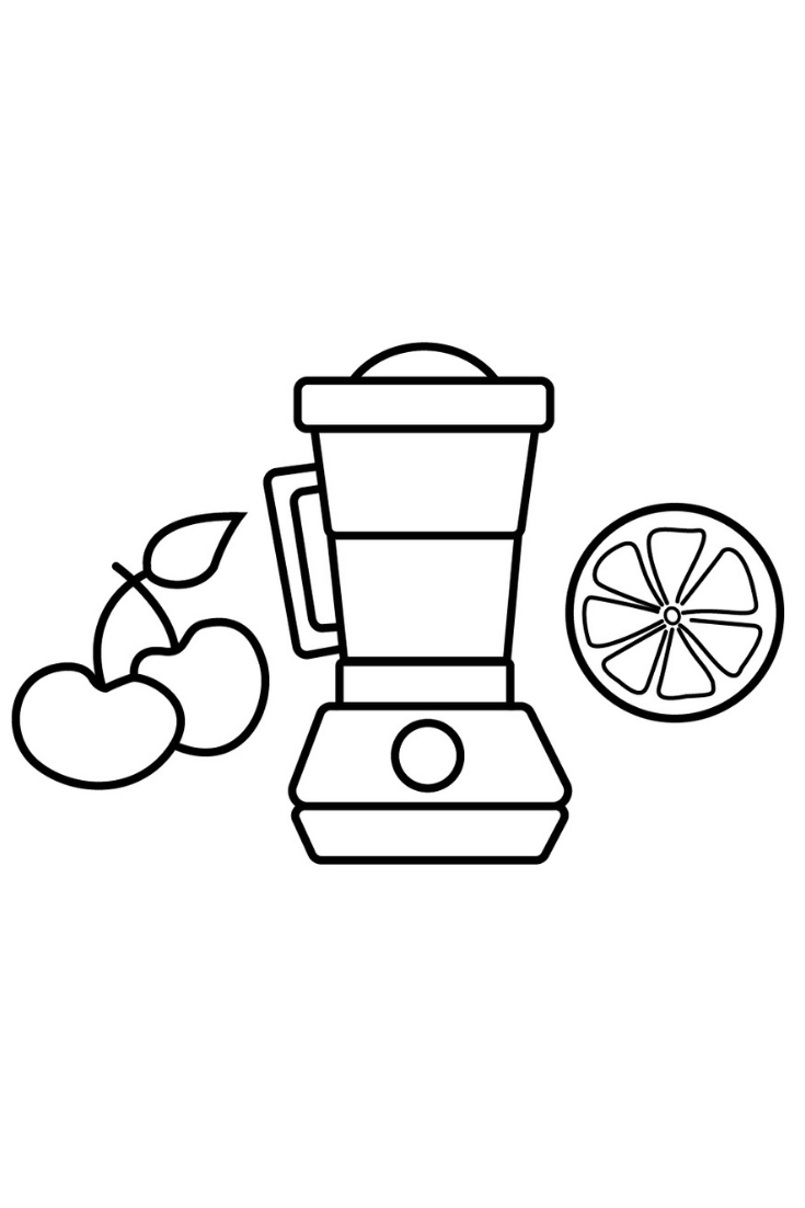 How to draw fruit. Blender clipart coloring page