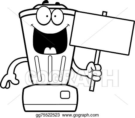 Vector stock cartoon sign. Blender clipart happy