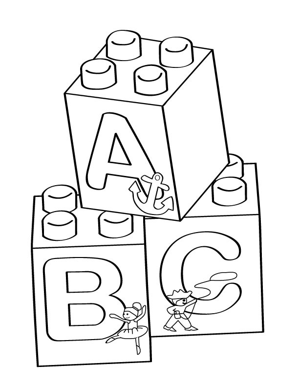 block clipart colouring page