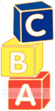 Stacked letters baby blocks. Block clipart stack block
