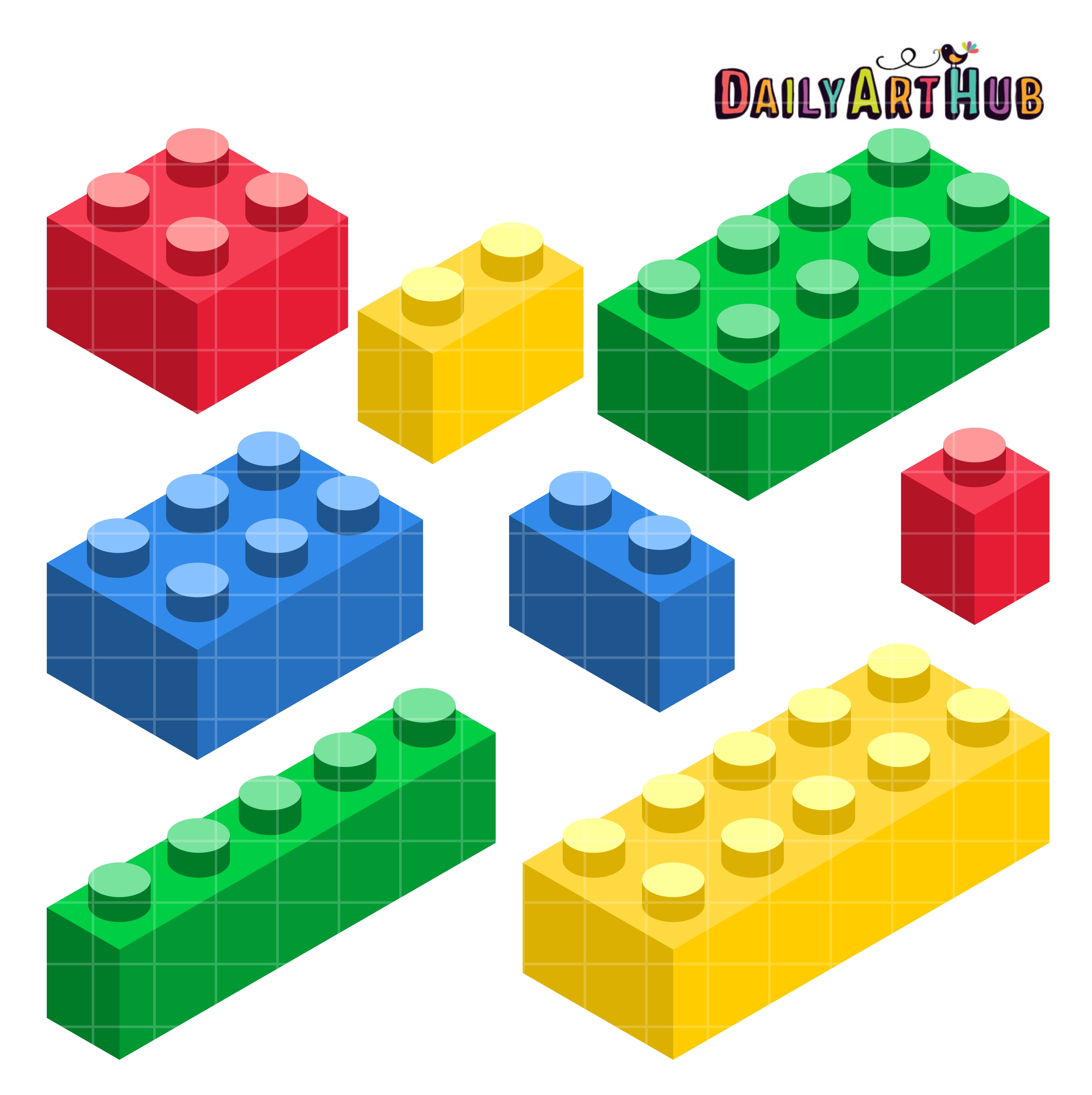 Building blocks clip art. Lego clipart set