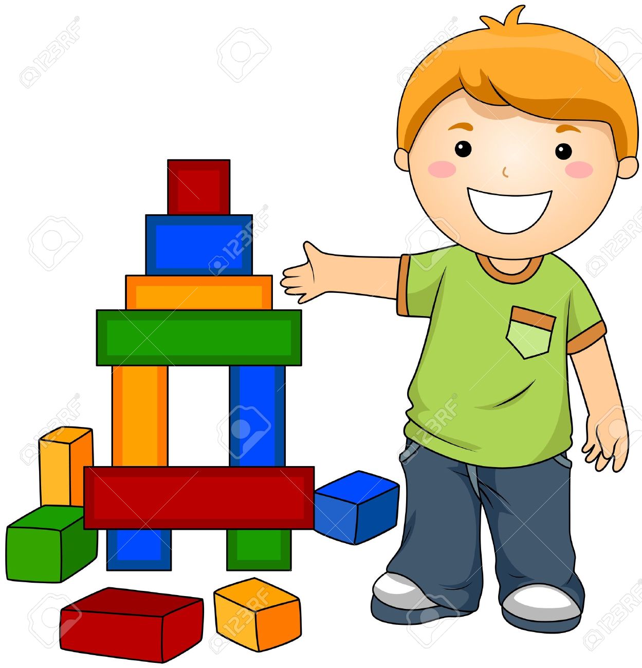 cube clipart little boy toy