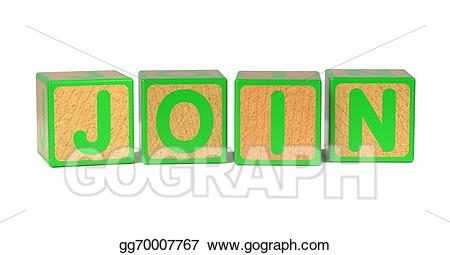 Drawing join childrens alphabet. Blocks clipart colored block