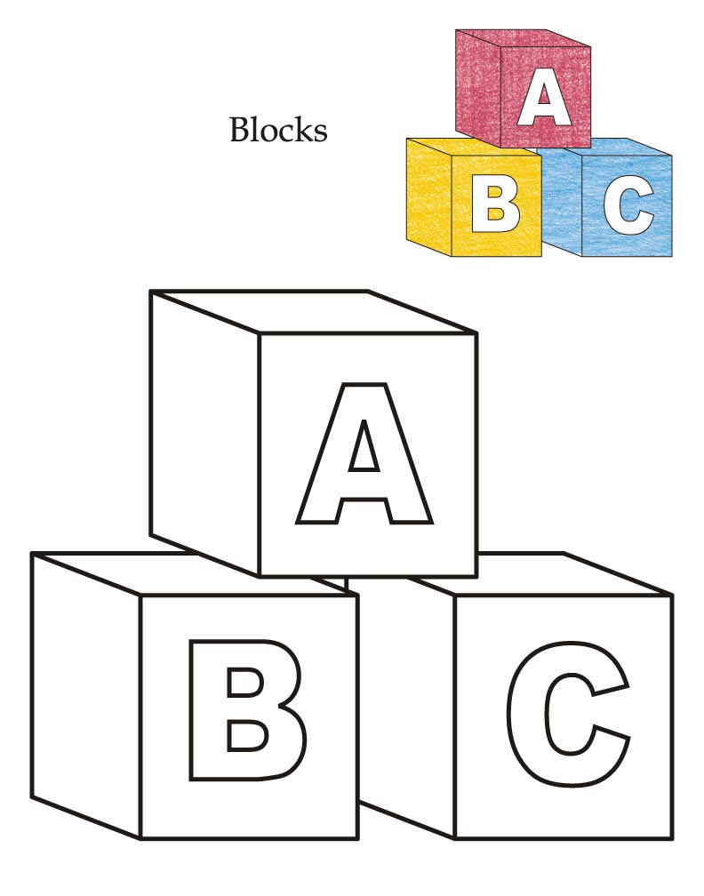 Blocks clipart coloring page, Blocks coloring page Transparent FREE for