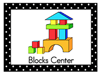 Centers clipart block. Center signs daycare ideas