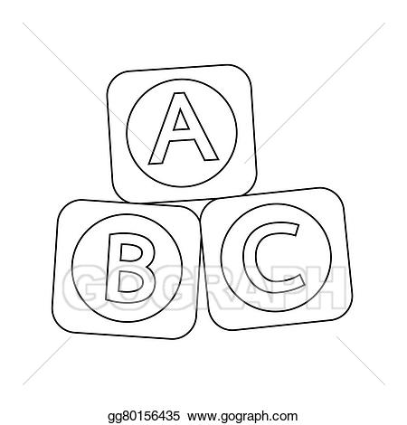 Vector illustration a b. Blocks clipart toy brick