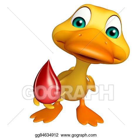 Stock illustration duck character. Blood clipart cartoon