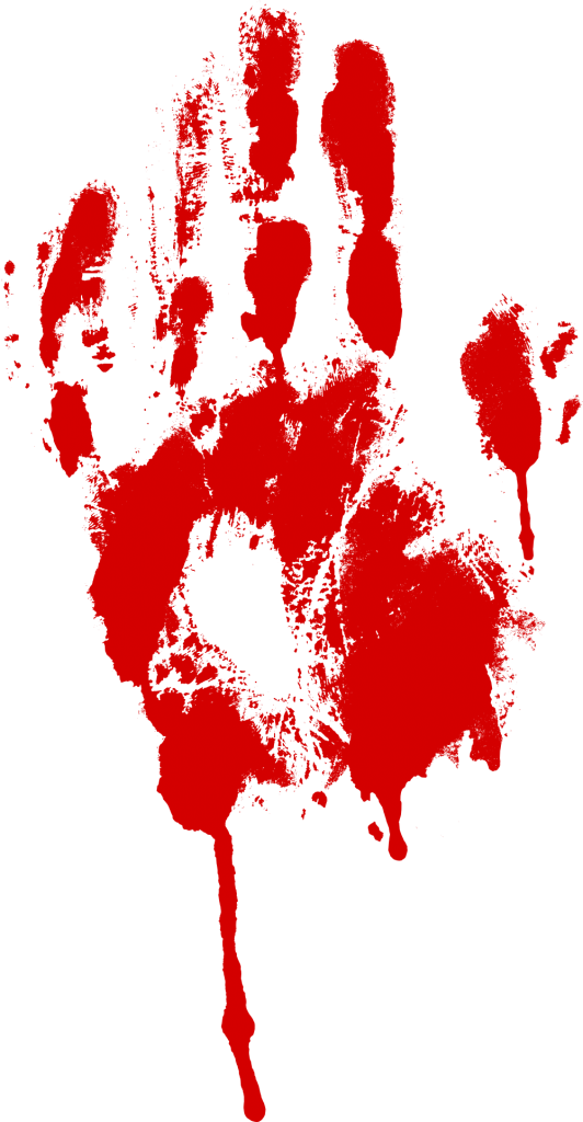  red bloody handprint. Blood hand png