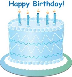 blue clipart birthday cake