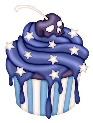 blue clipart cupcake