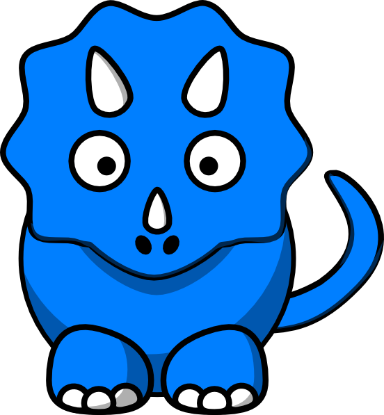 Clipart baby triceratop. Blue dinosaur clip art