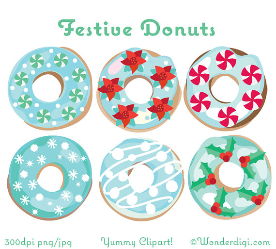 Donuts clip art christmas. Blue clipart donut