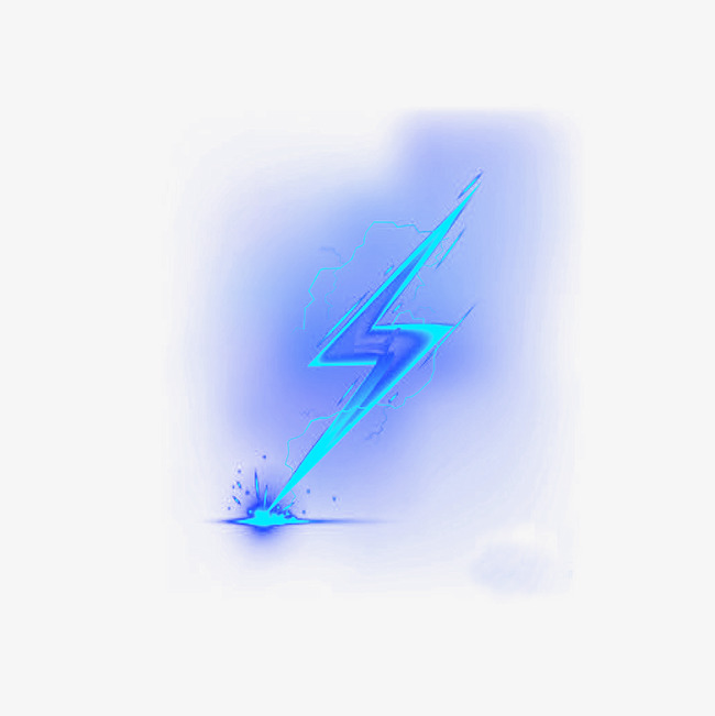 Cartoon light png image. Blue clipart lightning