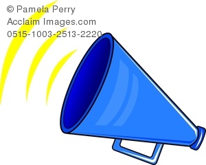 blue clipart megaphone