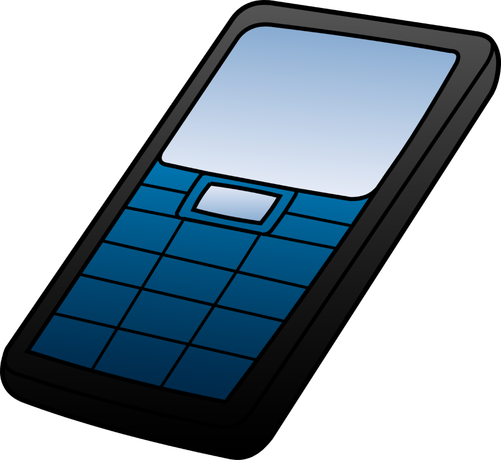 Blue and black cell. Cellphone clipart transparent