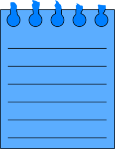 blue clipart notepad