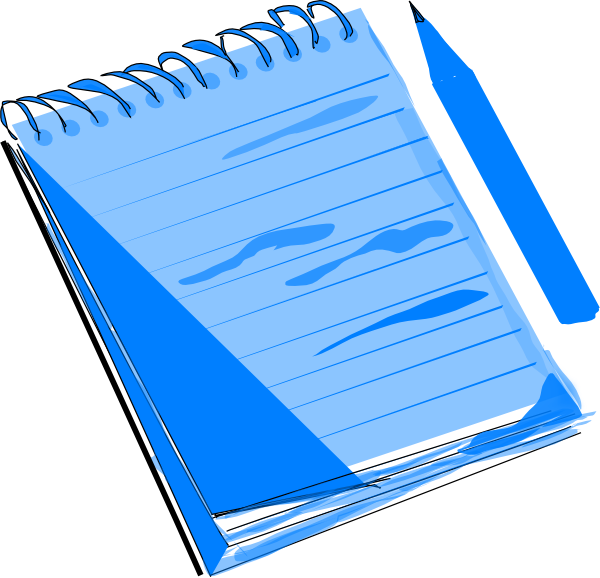 notepad clipart blue