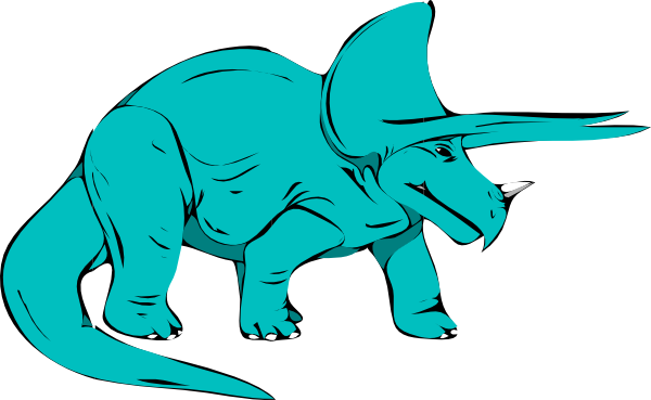 blue clipart triceratops