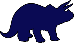 blue clipart triceratops