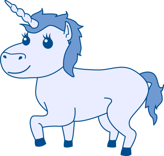 blue clipart unicorn