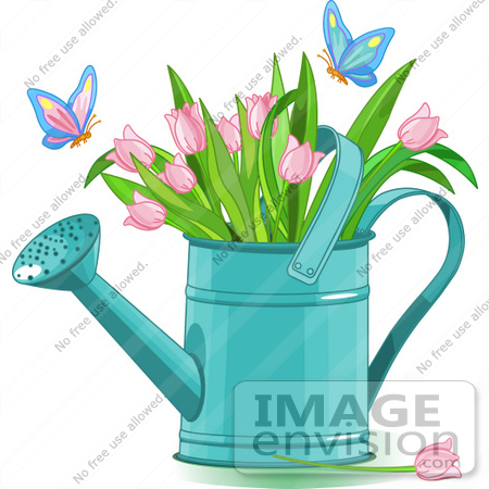 blue clipart watering can