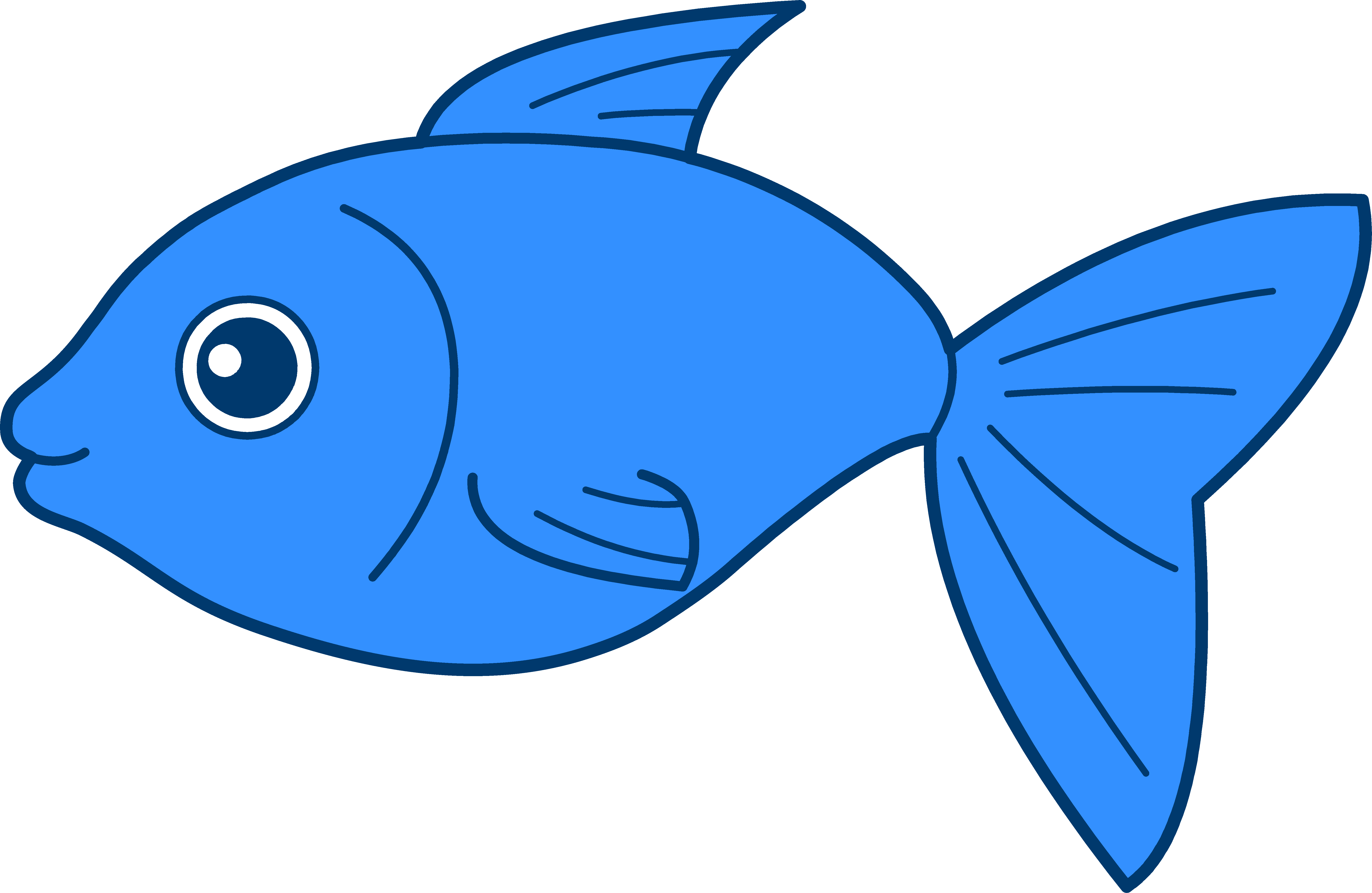 Blue . Fish clipart colorful