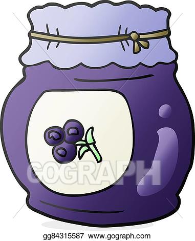 Vector stock blueberry jam. Blueberries clipart cartoon