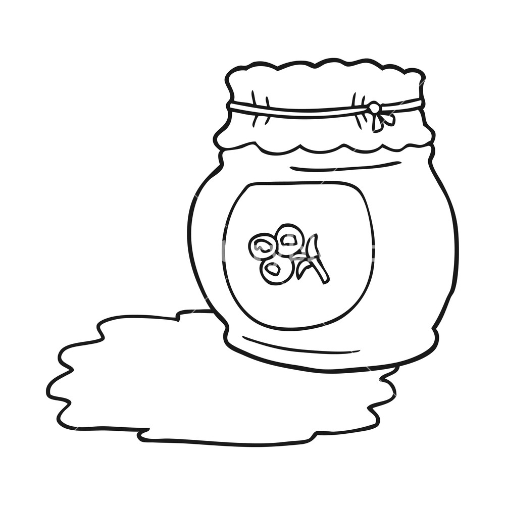 Blueberry clipart drawn. Freehand black and white