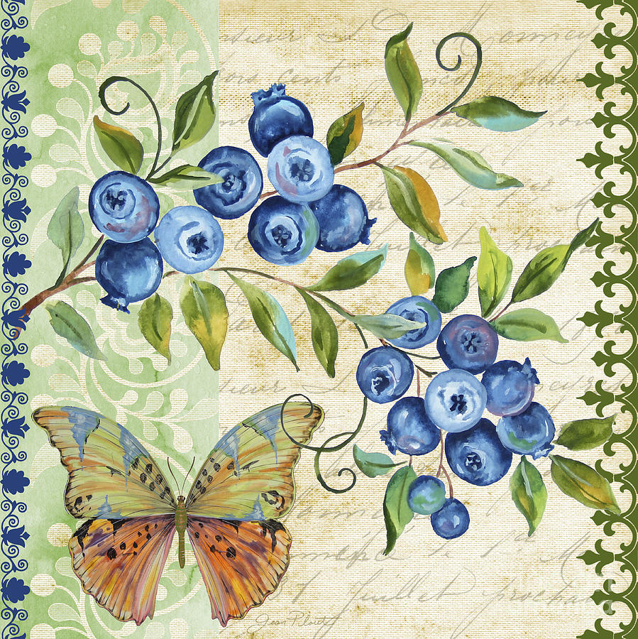 Blueberry clipart vintage. Pencil and in color
