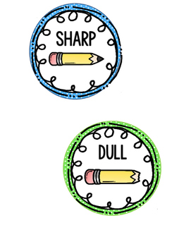 Sharpened pencils label teaching. Blunt clipart dull pencil