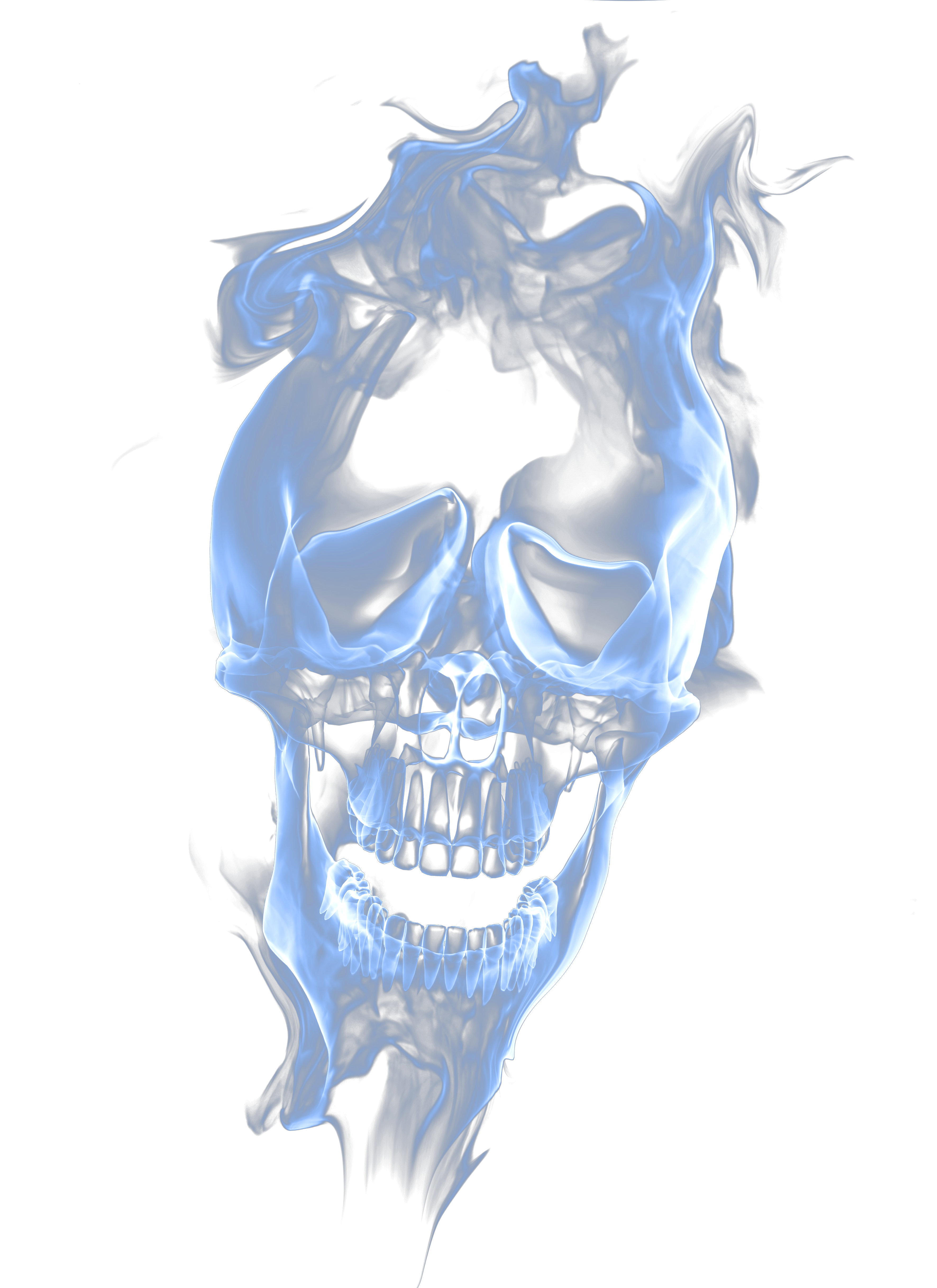 Smoking skull blue skeleton. Blunt smoke png