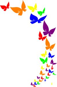 Clipart butterfly corner. Free borders 