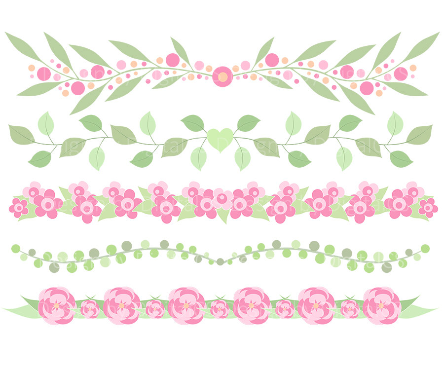 Flower border clip art. Boarder clipart floral