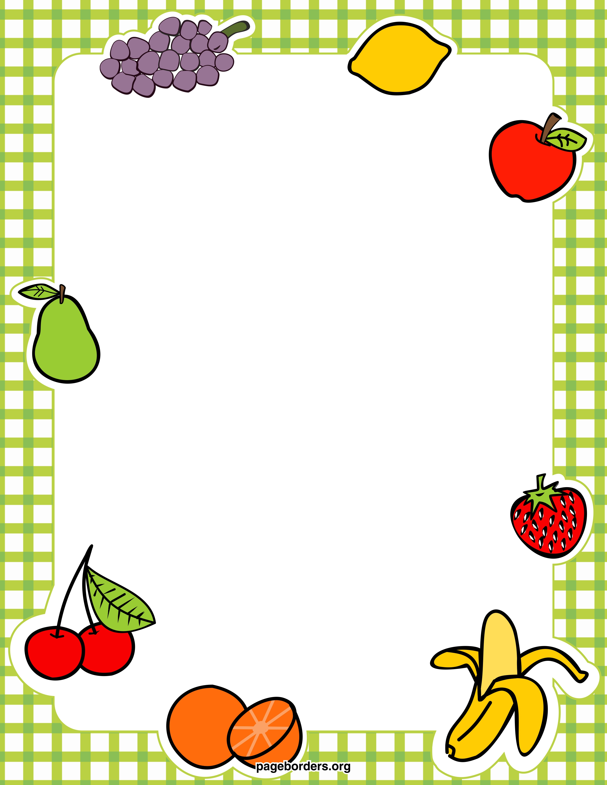 Free food border cliparts. Fruits clipart boarder