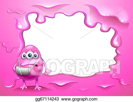 Vector art a pink. Boarder clipart monster
