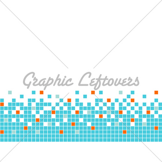 Blue pixel page border. Boarder clipart mosaic