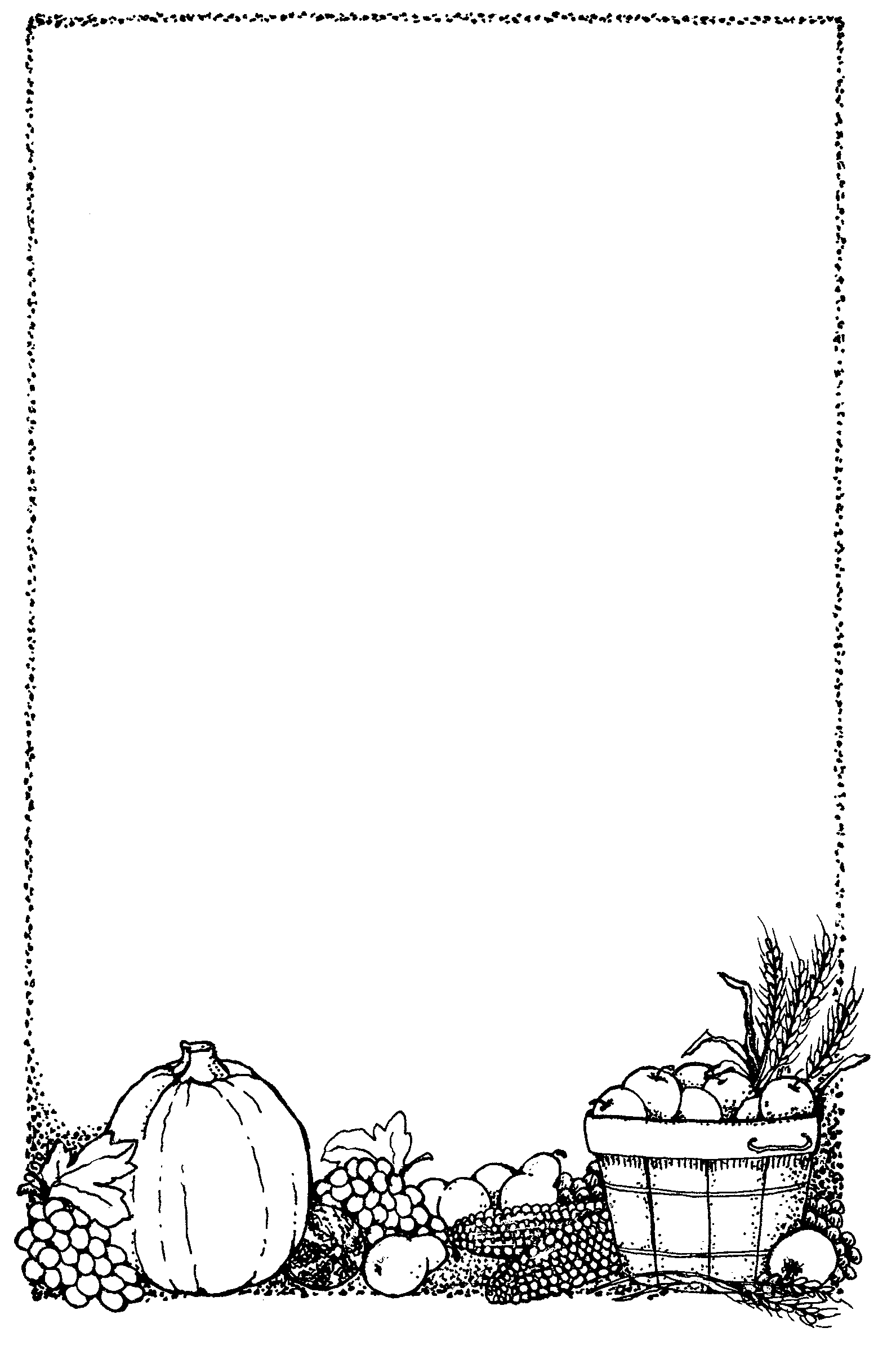Black and white thanksgiving. Boarder clipart outline