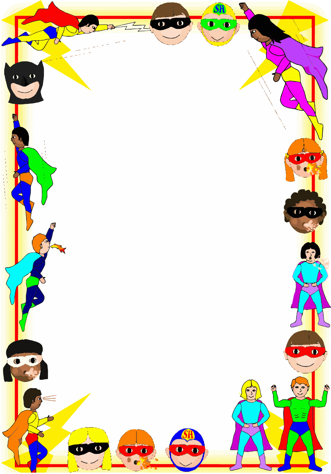 Boarder clipart superhero. A page borders clipartly
