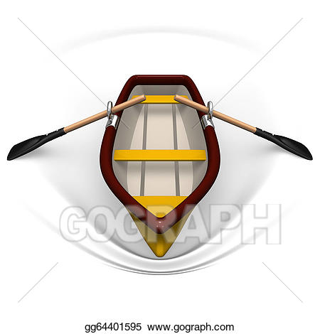 Drawing row front view. Boating clipart rowing boat