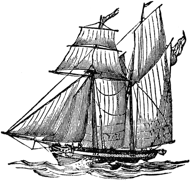 Ship etc. Boat clipart schooner