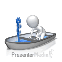 In boat bailing water. Boats clipart stick figure