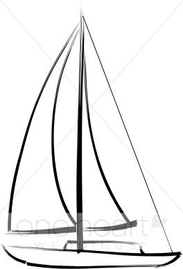 Sail boat nautical wedding. Boating clipart black and white
