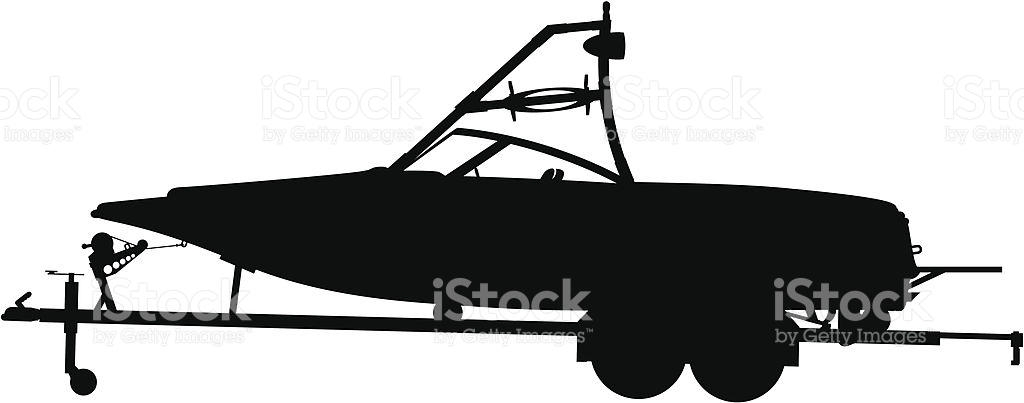 Boating clipart silhouette. Boat on water at