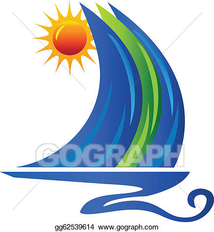 Boats clipart symbol. Vector illustration boat waves