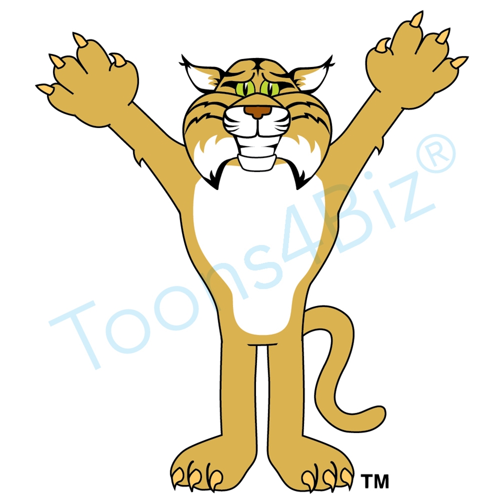 Bobcat clipart animation. Mascot clip art welcoming