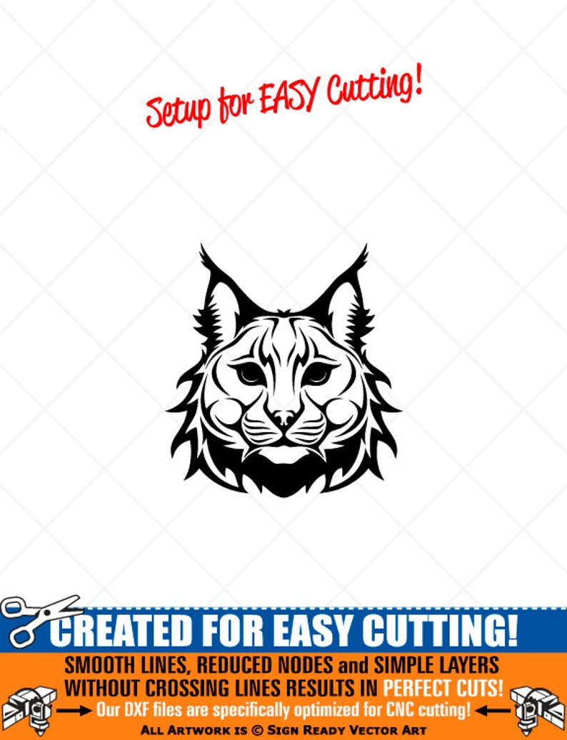 Bobcat clipart artwork. Lynx head vector clip