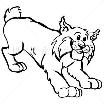 Bobcat clipart black and white. Mascot image of wildcats