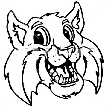 Mascot image of smiling. Bobcat clipart clip art