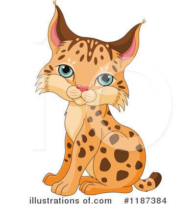 Illustration by pushkin . Bobcat clipart cute