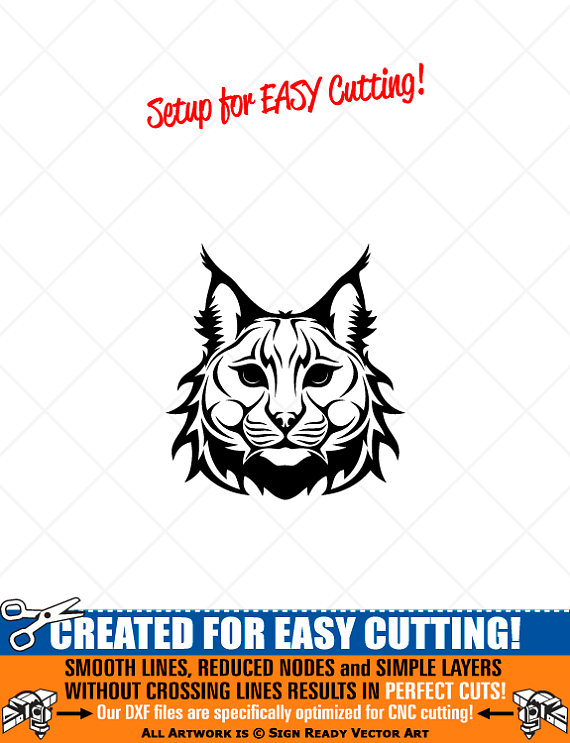 Bobcat clipart file. Lynx head vector clip